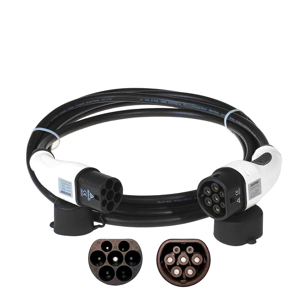 Зарядный кабель Type 2-Type 2 на 16A-4кВт